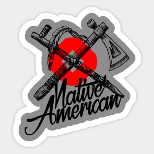 Native American / Tomahawk and pipe Sticker